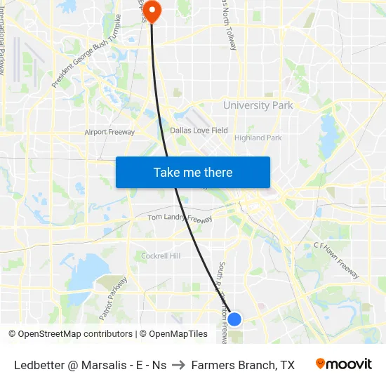 Ledbetter @ Marsalis - E - Ns to Farmers Branch, TX map