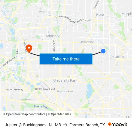 Jupiter @ Buckingham - N - MB to Farmers Branch, TX map