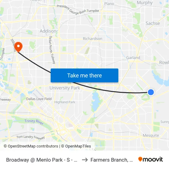 Broadway @ Menlo Park - S - FS to Farmers Branch, TX map