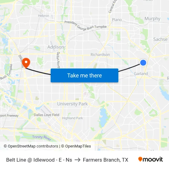 Belt Line @ Idlewood - E - Ns to Farmers Branch, TX map