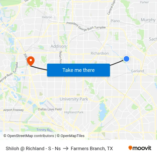 Shiloh @ Richland - S - Ns to Farmers Branch, TX map