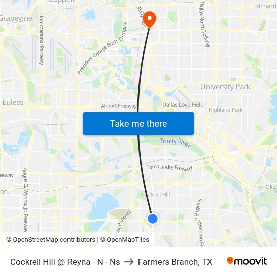 Cockrell Hill @ Reyna - N - Ns to Farmers Branch, TX map