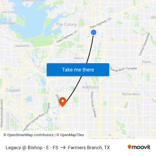 Legacy @ Bishop - E - FS to Farmers Branch, TX map