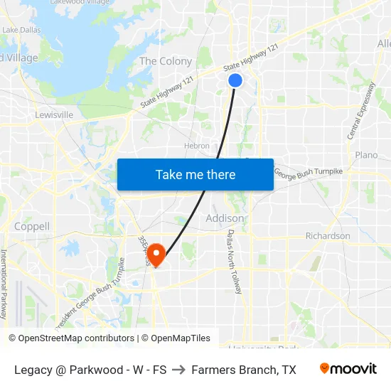 Legacy @ Parkwood - W -  FS to Farmers Branch, TX map