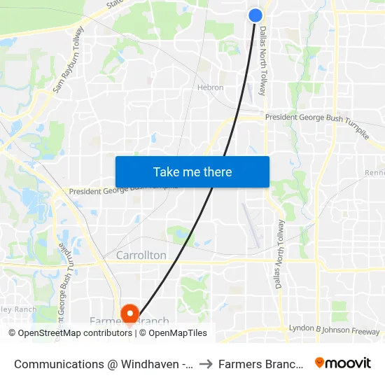 Communications @ Windhaven - S - FS to Farmers Branch, TX map