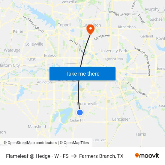 Flameleaf @ Hedge - W - FS to Farmers Branch, TX map