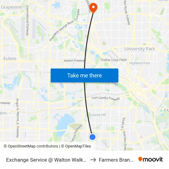 Exchange Service @ Walton Walker - E - MB to Farmers Branch, TX map