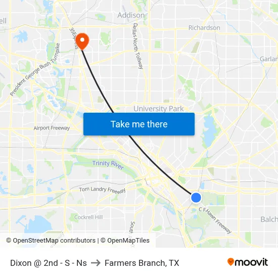 Dixon @ 2nd - S - Ns to Farmers Branch, TX map