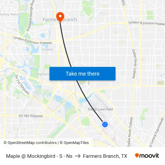 Maple @ Mockingbird - S - Ns to Farmers Branch, TX map