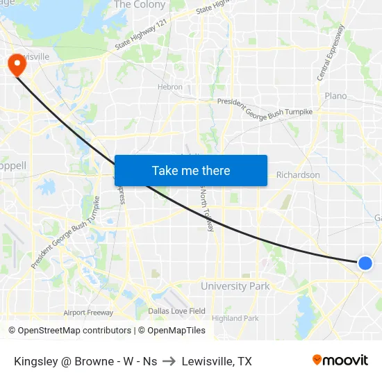 Kingsley @ Browne - W - Ns to Lewisville, TX map