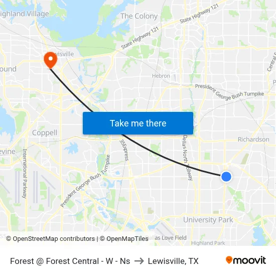 Forest @ Forest Central - W - Ns to Lewisville, TX map