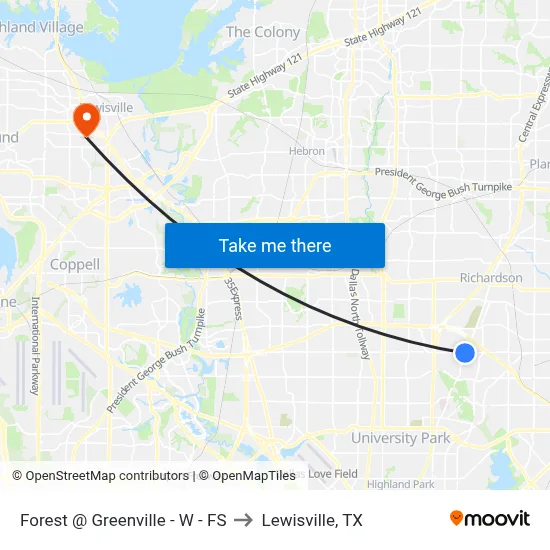 Forest @ Greenville - W - FS to Lewisville, TX map