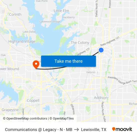 Communications @ Legacy - N - MB to Lewisville, TX map