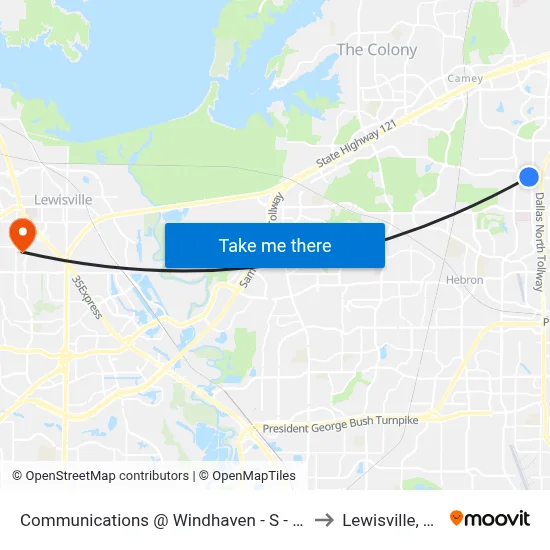 Communications @ Windhaven - S - FS to Lewisville, TX map