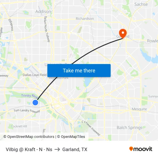 Vilbig @ Kraft - N - Ns to Garland, TX map