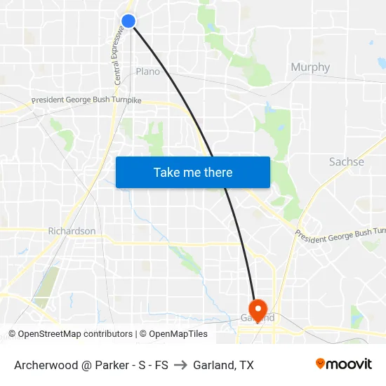 Archerwood @ Parker - S - FS to Garland, TX map