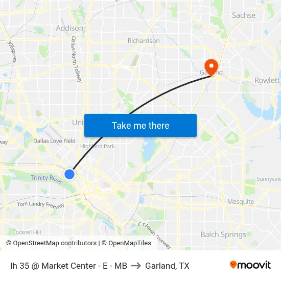 Ih 35 @ Market Center - E - MB to Garland, TX map