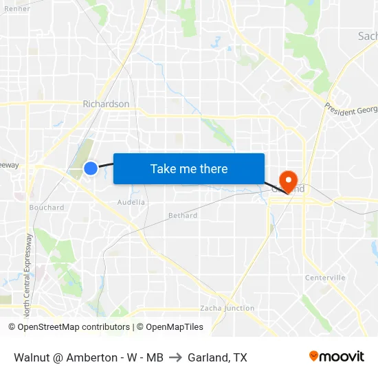 Walnut @ Amberton - W - MB to Garland, TX map