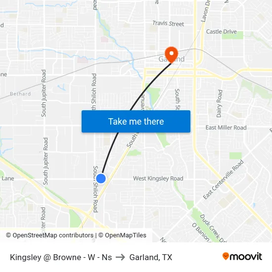 Kingsley @ Browne - W - Ns to Garland, TX map