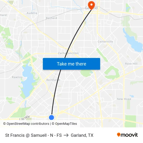 St Francis @ Samuell - N - FS to Garland, TX map