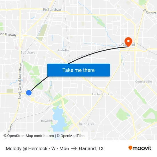Melody @ Hemlock - W - Mb6 to Garland, TX map