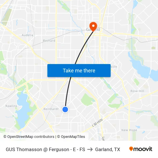 GUS Thomasson @ Ferguson - E - FS to Garland, TX map