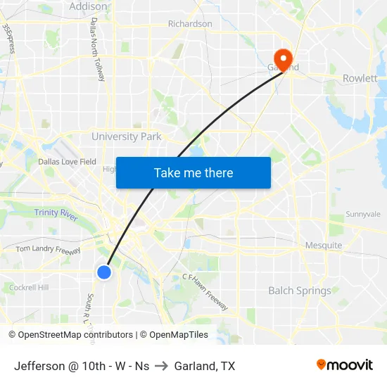 Jefferson @ 10th - W - Ns to Garland, TX map