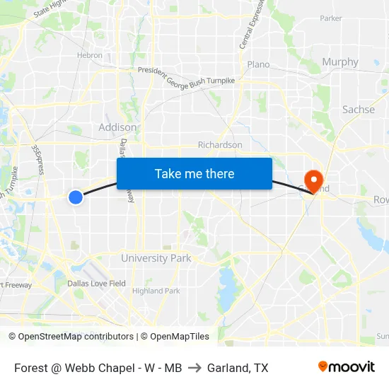 Forest @ Webb Chapel - W - MB to Garland, TX map