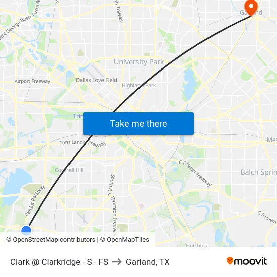 Clark @ Clarkridge - S - FS to Garland, TX map