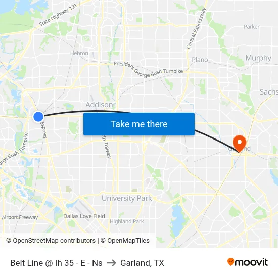 Belt Line @ Ih 35 - E - Ns to Garland, TX map
