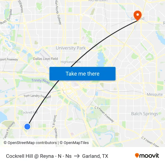 Cockrell Hill @ Reyna - N - Ns to Garland, TX map