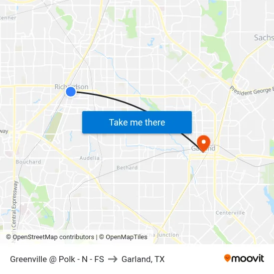 Greenville @ Polk - N - FS to Garland, TX map