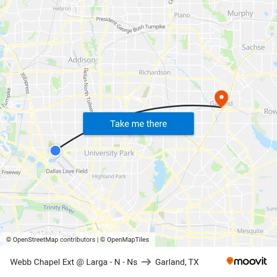 Webb Chapel Ext @ Larga - N - Ns to Garland, TX map