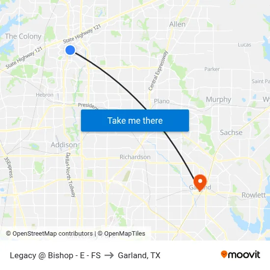 Legacy @ Bishop - E - FS to Garland, TX map