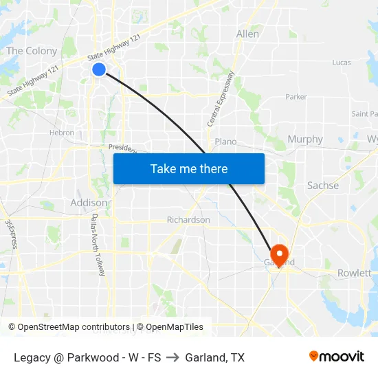 Legacy @ Parkwood - W -  FS to Garland, TX map