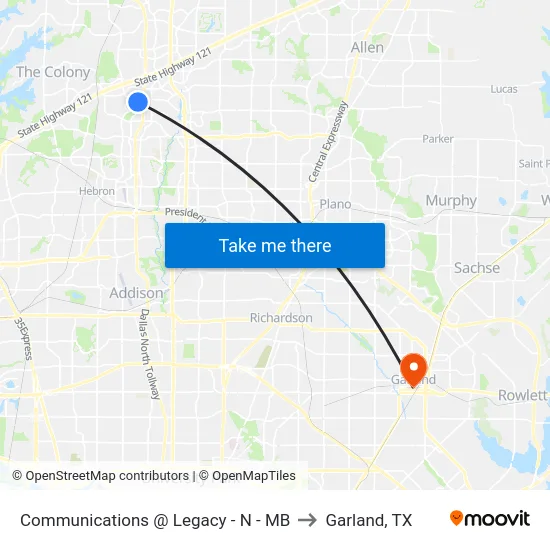 Communications @ Legacy - N - MB to Garland, TX map