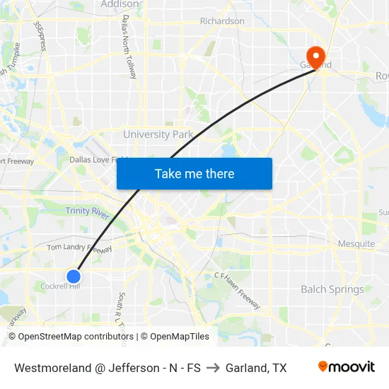 Westmoreland @ Jefferson - N - FS to Garland, TX map