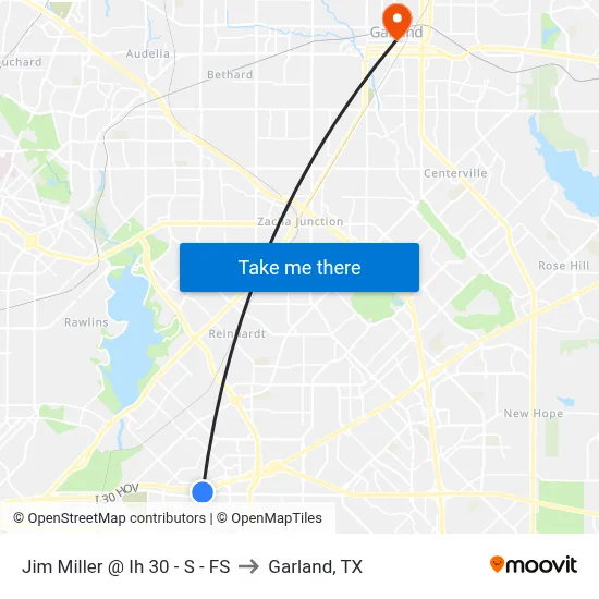 Jim Miller @ Ih 30 - S - FS to Garland, TX map