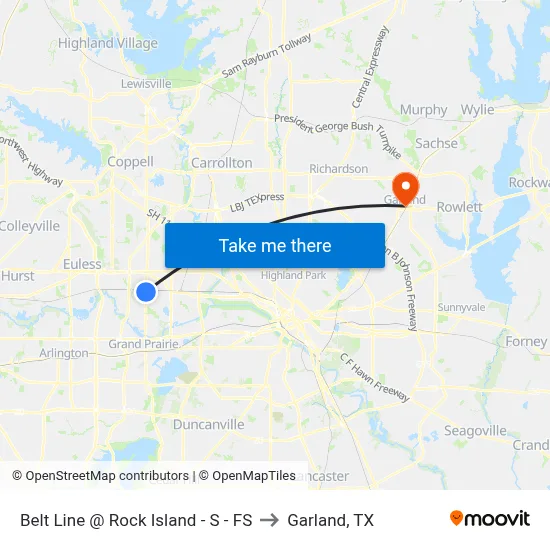 Belt Line @ Rock Island - S - FS to Garland, TX map
