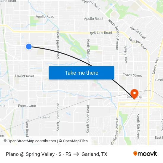 Plano @ Spring Valley - S - FS to Garland, TX map