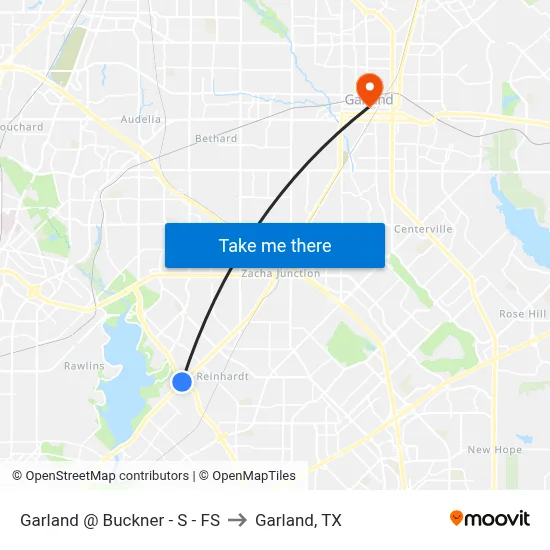 Garland @ Buckner - S - FS to Garland, TX map