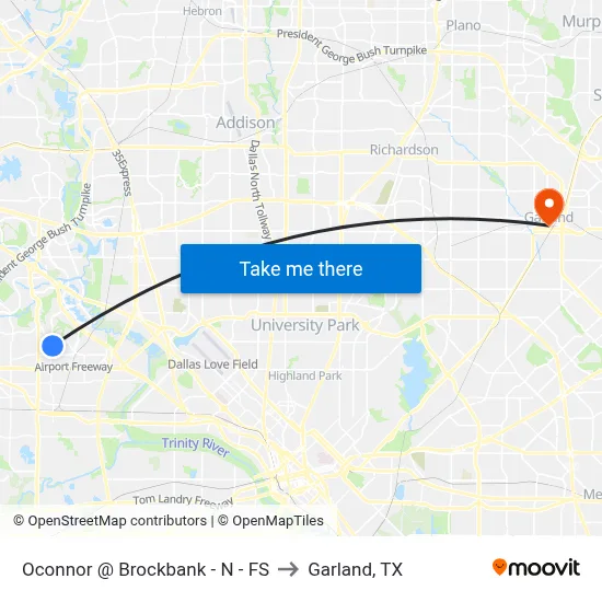 Oconnor @ Brockbank - N - FS to Garland, TX map