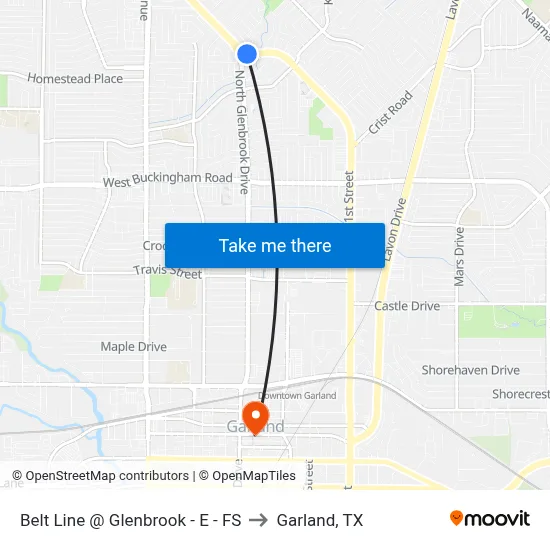 Belt Line @ Glenbrook - E - FS to Garland, TX map