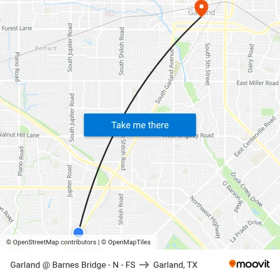 Garland @ Barnes Bridge - N - FS to Garland, TX map