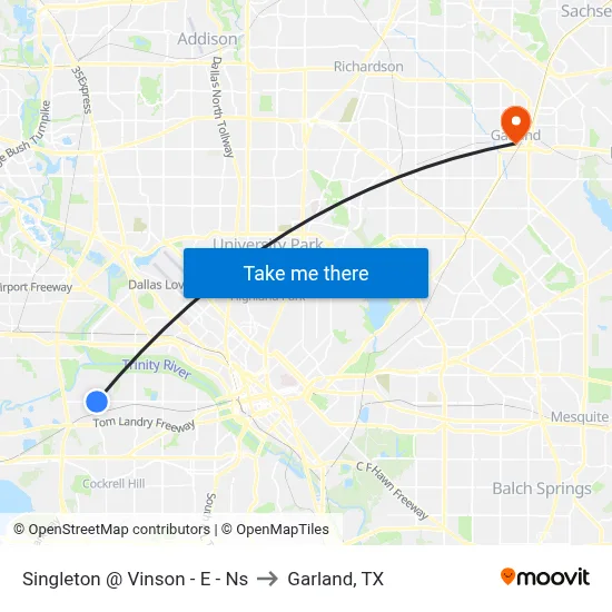 Singleton @ Vinson - E - Ns to Garland, TX map