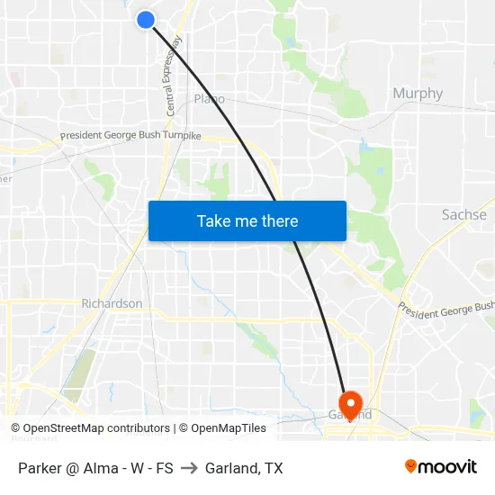 Parker @ Alma - W - FS to Garland, TX map