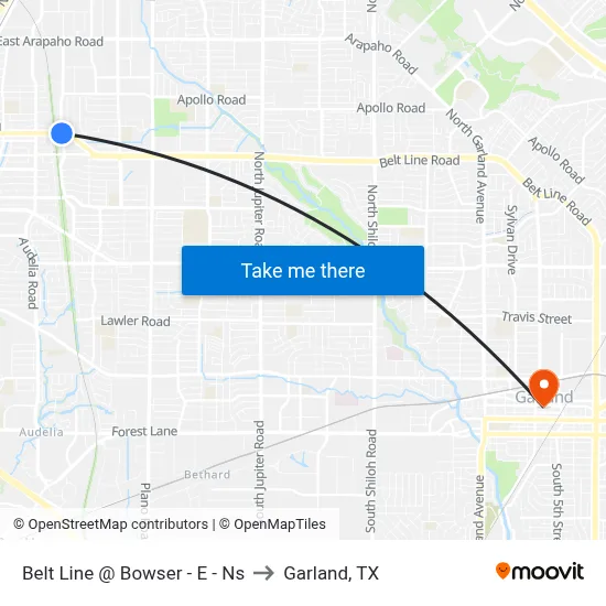 Belt Line @ Bowser - E - Ns to Garland, TX map