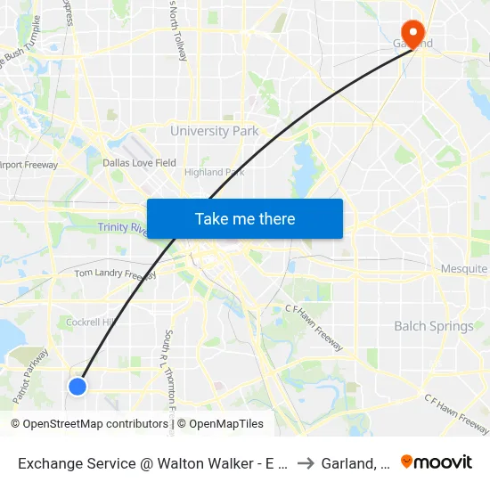 Exchange Service @ Walton Walker - E - MB to Garland, TX map