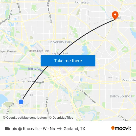 Illinois @ Knoxville - W - Ns to Garland, TX map