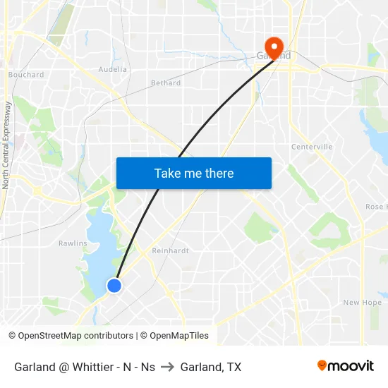 Garland @ Whittier - N - Ns to Garland, TX map